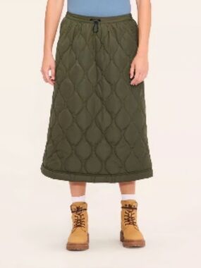 NWT Woolrich Olive Green Quilted Ankle Skirt Size XS